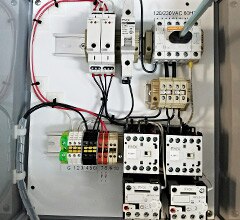 Inside of control panel built for a refueling station