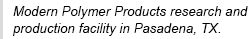 Modern Polymer Products Located in Pasadena, TX.