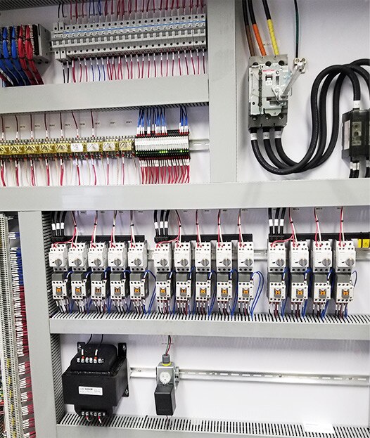 Inside water treatment control panel.