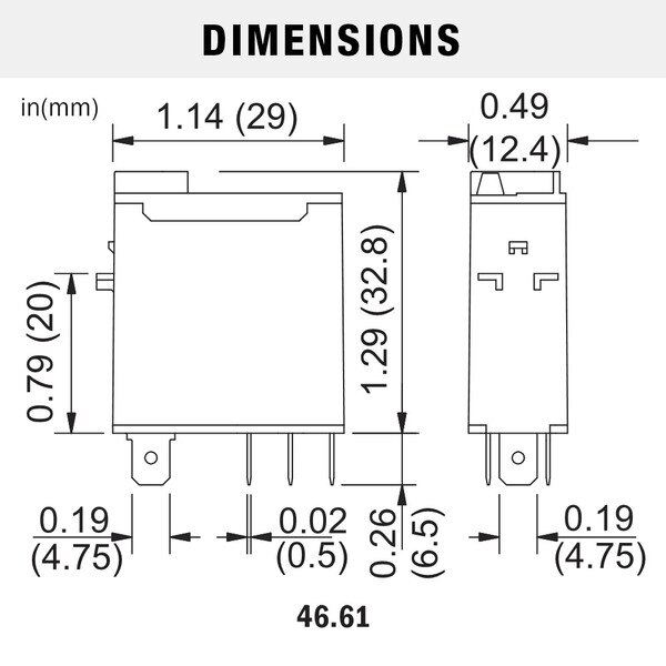 46.61.8.120.0040, Miniature Industrial Relay, SPDT, 16A, 120V AC coil ...