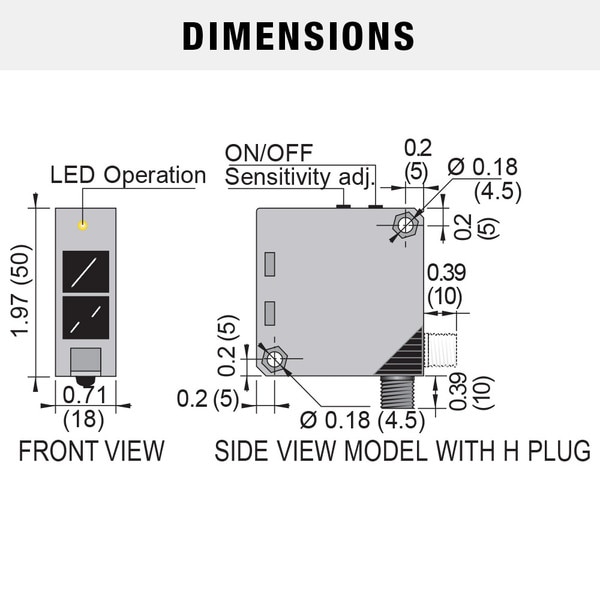 Ftqsp P R H Rectangular Photoelectric Diffuse 1 5m Sensing Distance 12 250 V Ac Dc Factorymation