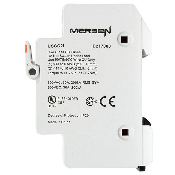 USCC2I, Ultrasafe Fuse Holder, Class CC Fuses (30A max), 2 Pole w ...