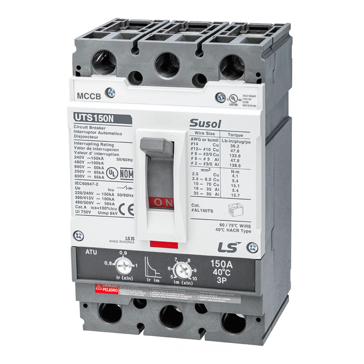 UTS150H-FTU-150, MCCB, 150A Frame, 65kA, 3 pole, 150A